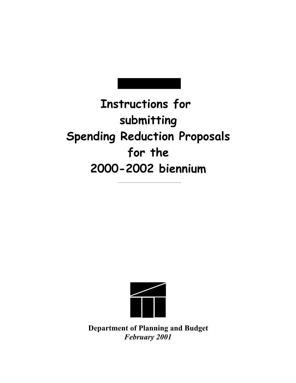 Instructions for Submitting Spending Reduction Proposals