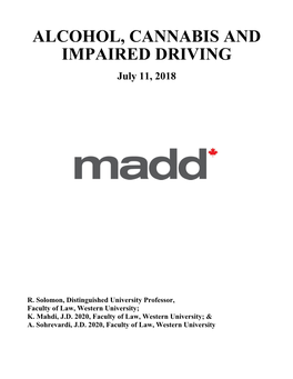 Alcohol, Cannabis and Impaired Driving