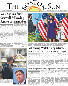 Walsh Gives Final Farewell Following Senate Confirmation