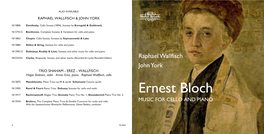 Ernest Bloch NI 5917 Rachmaninoff, Elegiac Trio, Arensky Piano Trio No