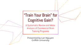 What Is “Brain Training”?