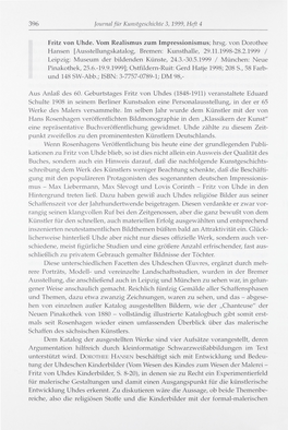 Fritz Von Uhde. Vom Realismus Zum Impressionismus; Hrsg. Von