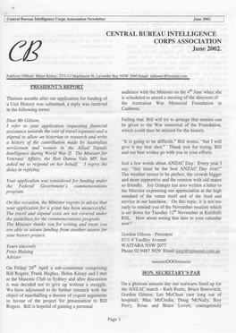 CENTRAL BUREAU INTELLIGENCE CORPS ASSOCIATION June 2002