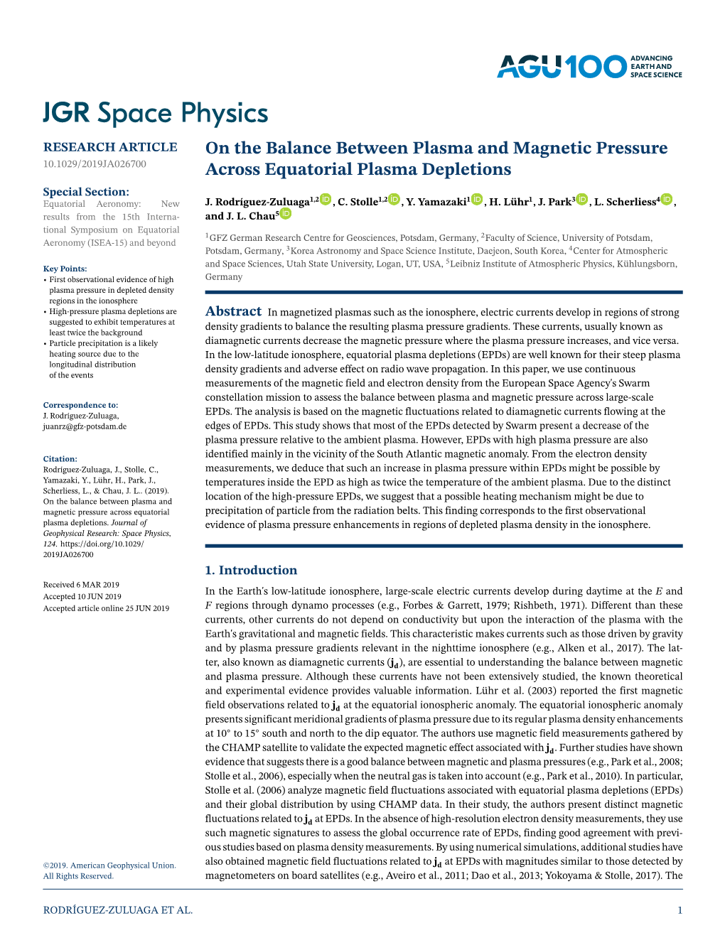 On the Balance Between Plasma and Magnetic Pressure Across