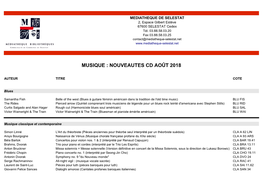 Musique : Nouveautes Cd Août 2018