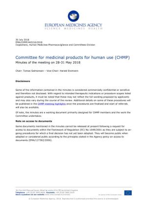 List Item Minutes of the CHMP Meeting 28-31 May 2018 (PDF/1.03
