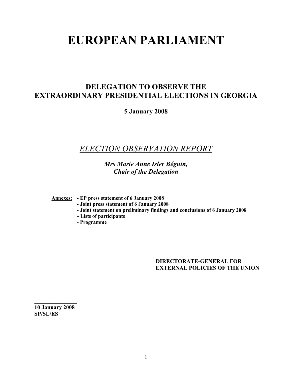 Parliamentary Elections