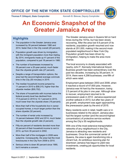 An Economic Snapshot of the Greater Jamaica Area