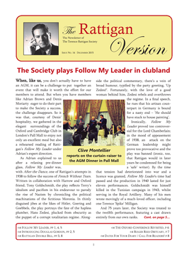 The Rattigan the Newsletter of the Terence Rattigan Society ISSUE NO
