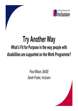 Support for People with Disabilities on the Work Programme(Link Is External)
