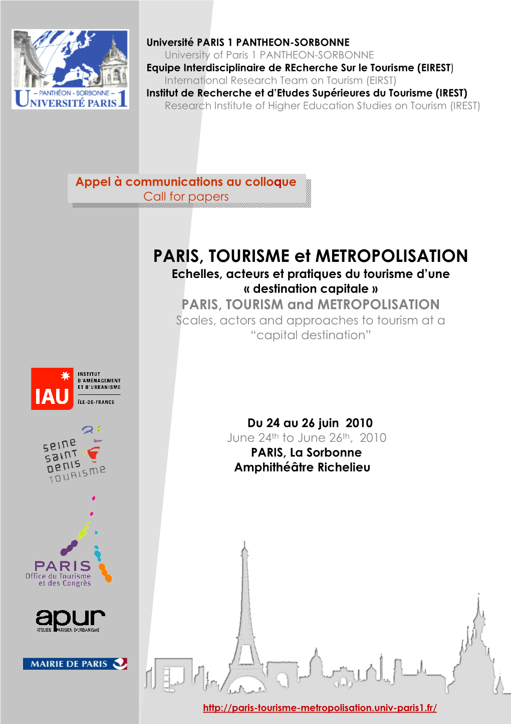 PARIS, TOURISME Et METROPOLISATION