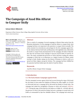 The Campaign of Asad Bin Alfurat to Conquer Sicily