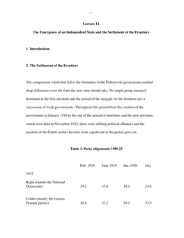 Lecture 14 the Emergence of an Independent State And