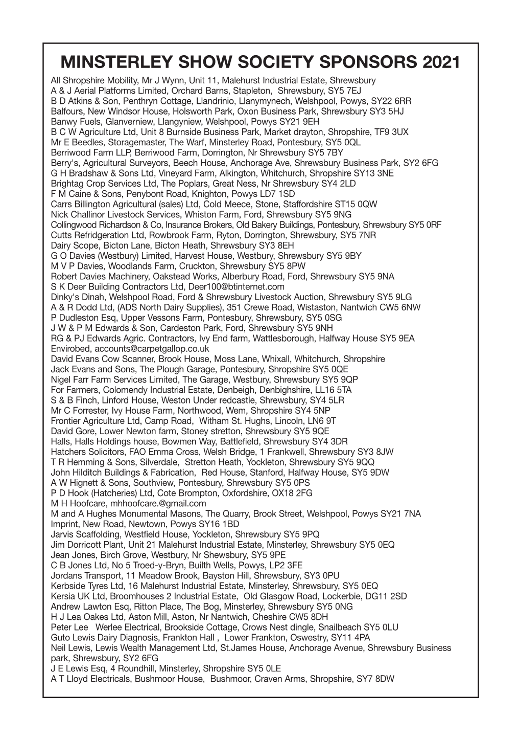 Minsterley Show Catalogue 2021.Qxp 13/08/2021 10:46 Page 6