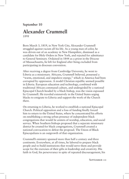 Alexander Crummell 1898