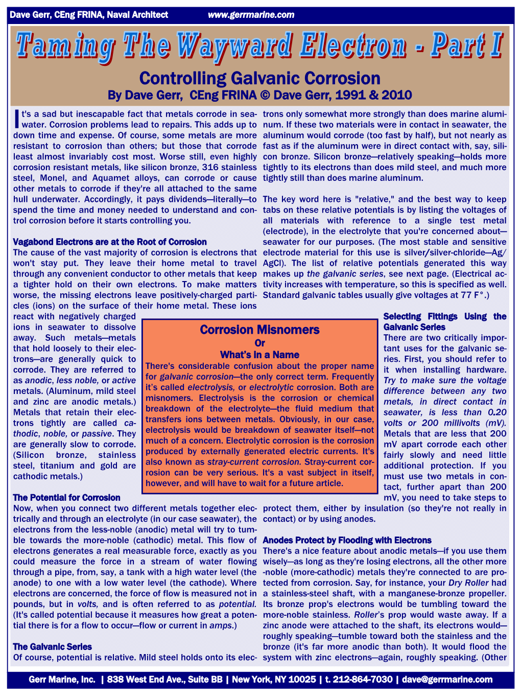 Controlling Galvanic Corrosion