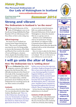 News from Strong and Vibrant I Will Go Unto the Altar of God... Summer 2014