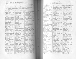 List of Subscribers 1900S