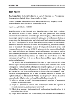 Journal of Transcendental Philosophy 2020; 1(3): 307–312