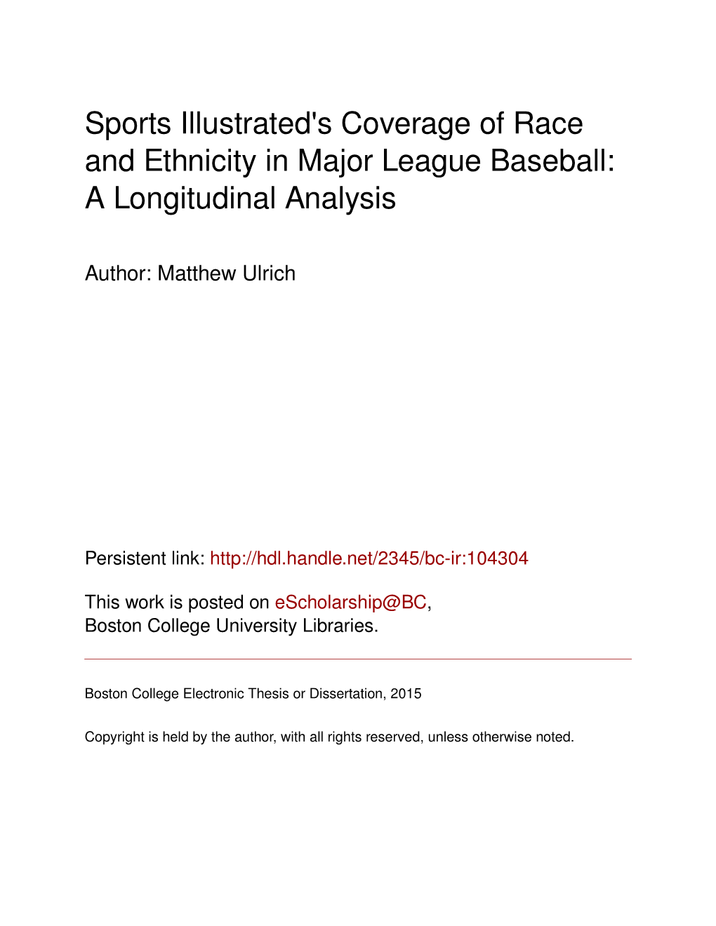 Sports Illustrated's Coverage of Race and Ethnicity in Major League Baseball: a Longitudinal Analysis