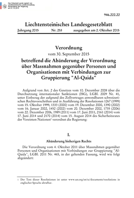 Liechtensteinisches Landesgesetzblatt Jahrgang 2015 Nr