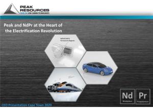 Peak and Ndpr at the Heart of the Electrification Revolution