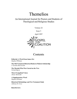 Themelios an International Journal for Pastors and Students of Theological and Religious Studies