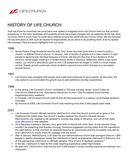 History of Life.Church