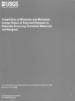 Compilation of Minimum and Maximum Isotope Ratios of Selected Elements in Naturally Occurring Terrestrial Materials and Reagents by T