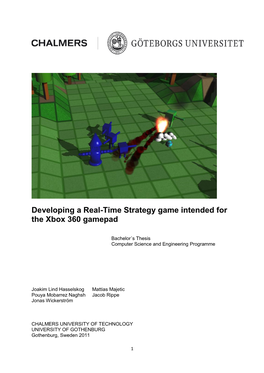 Developing a Real-Time Strategy Game Intended for the Xbox 360 Gamepad