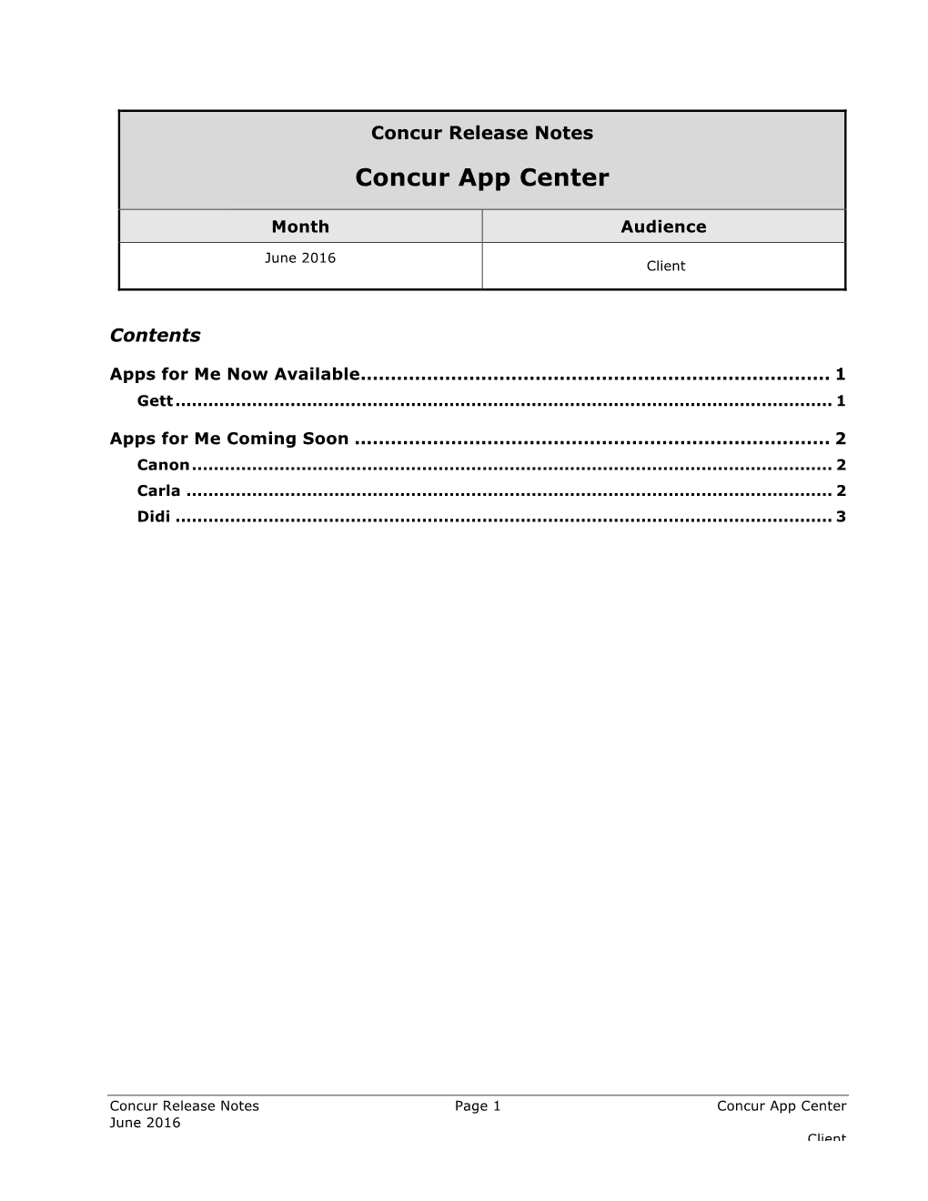 Concur App Center