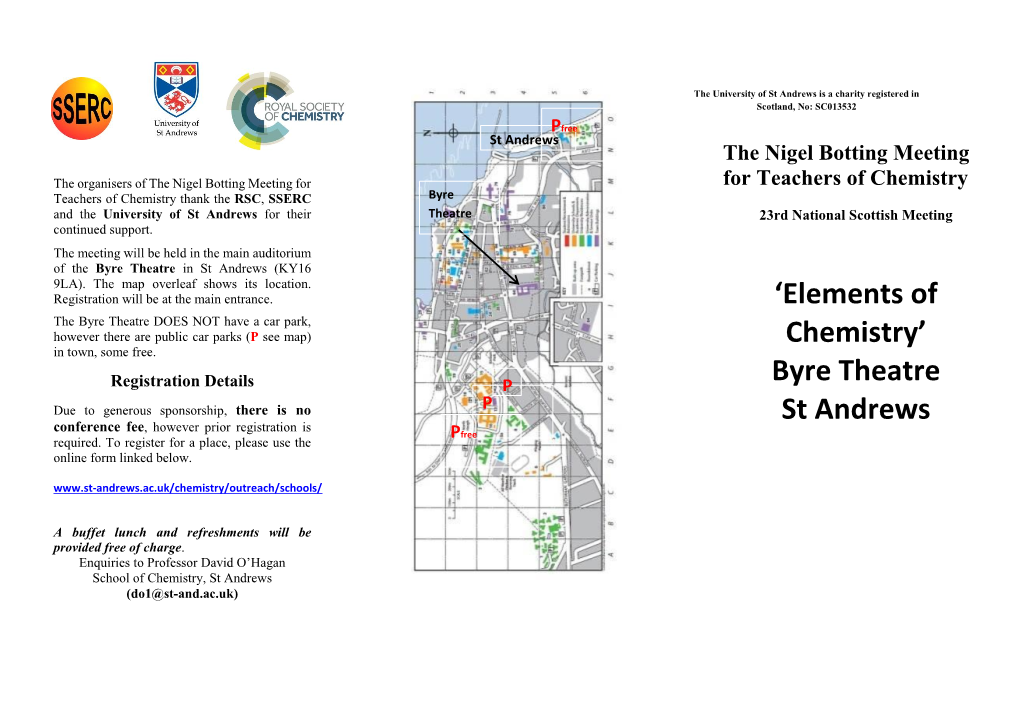 'Elements of Chemistry' Byre Theatre St Andrews