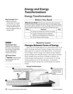 Energy and Energy Transformations Transformations Energy