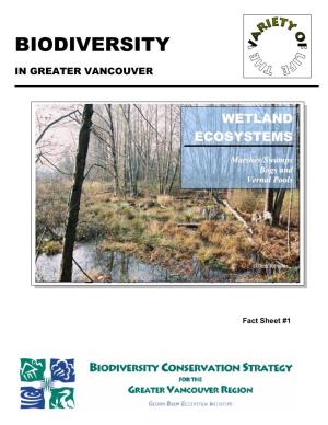 Biodiversity in Greater Vancouver: Wetland Ecosystems Marshes