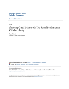Showing One's Manhood: the Social Performance of Masculinity