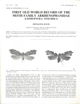 Davis, D. R. 1991. First Old World Record of the Moth Family