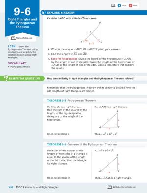 Right Triangles and the Pythagorean Theorem Related?