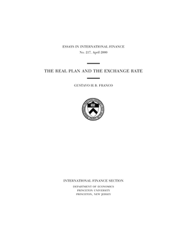 The Real Plan and the Exchange Rate / Gustavo H.B
