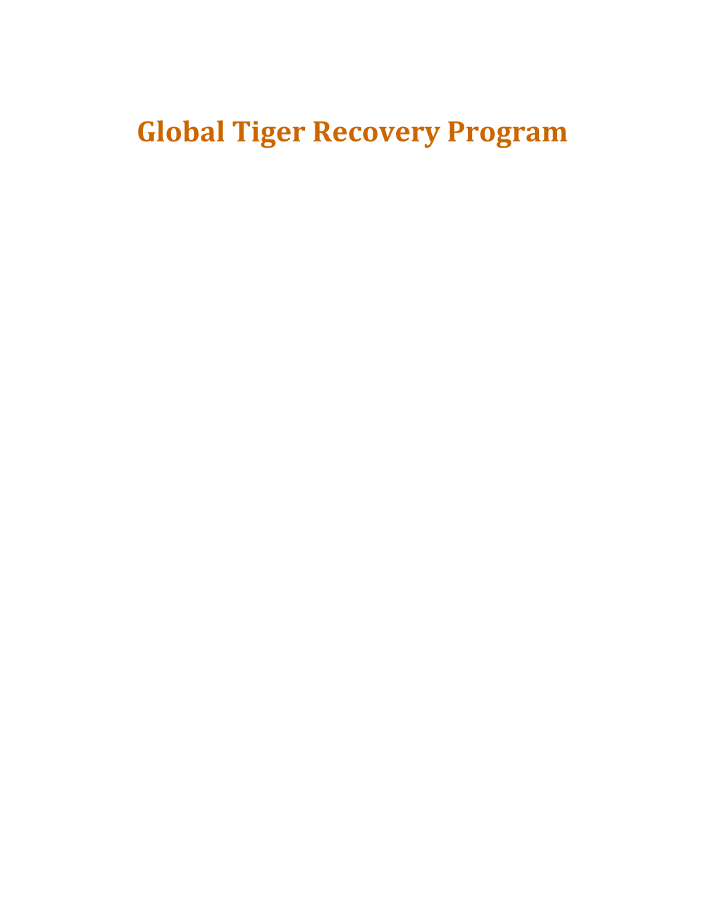 Global Tiger Recovery Program (GTRP)