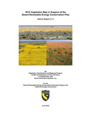 2012 Vegetation Map in Support of the Desert Renewable Energy Conservation Plan