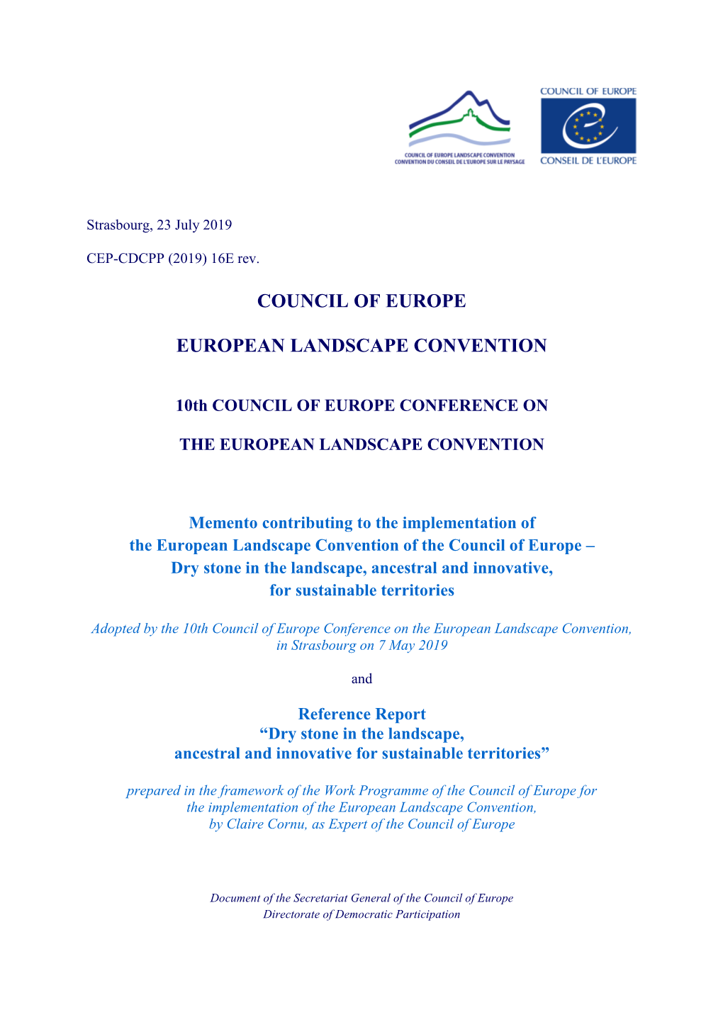 Council of Europe European Landscape Convention