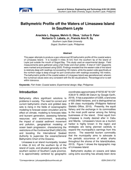 Bathymetric Profile Off the Waters of Limasawa Island in Southern Leyte