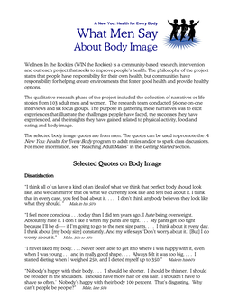 What Men Say About Body Image