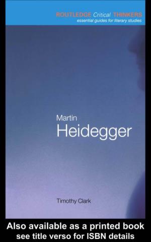 Martin-Heidegger-Routledge-Critical-Thinkers-Timothy-Clark.Pdf