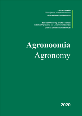 AGRONOOMIA 2020 Agronomy 2020