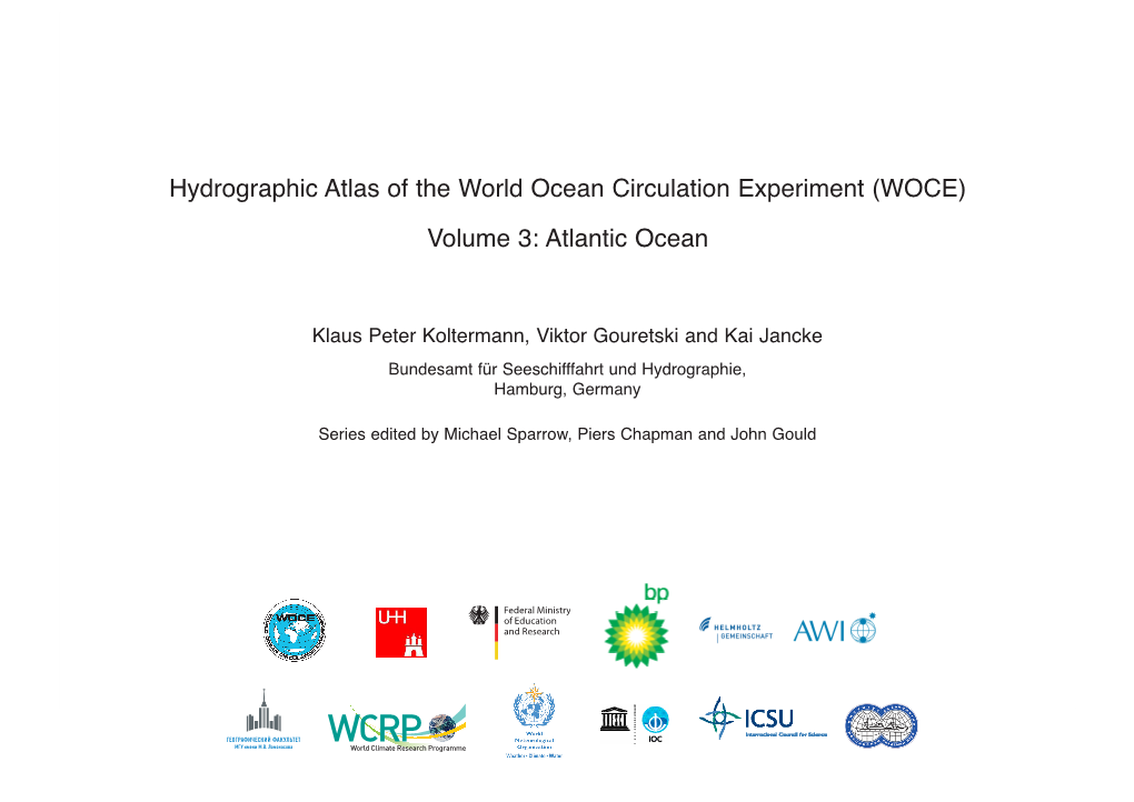 Hydrographic Atlas of the World Ocean Circulation Experiment (WOCE) Volume 3: Atlantic Ocean