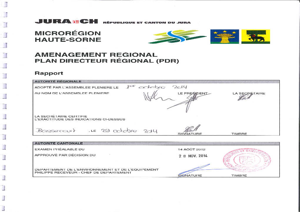 PDR Haute-Sorne Rapport Approuvé