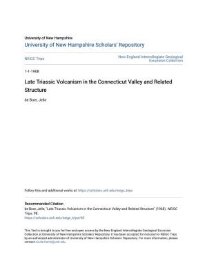 Late Triassic Volcanism in the Connecticut Valley and Related Structure De Boer, Jelle