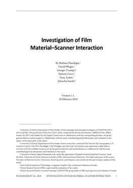 Investigation of Film Material–Scanner Interaction