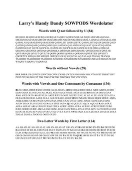 Larry's Handy Dandy SOWPODS Wordolator